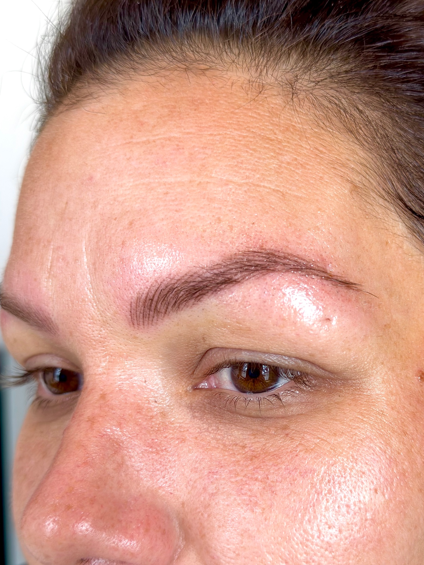 Client's healed nano hairstrokes after her touch-up appointment