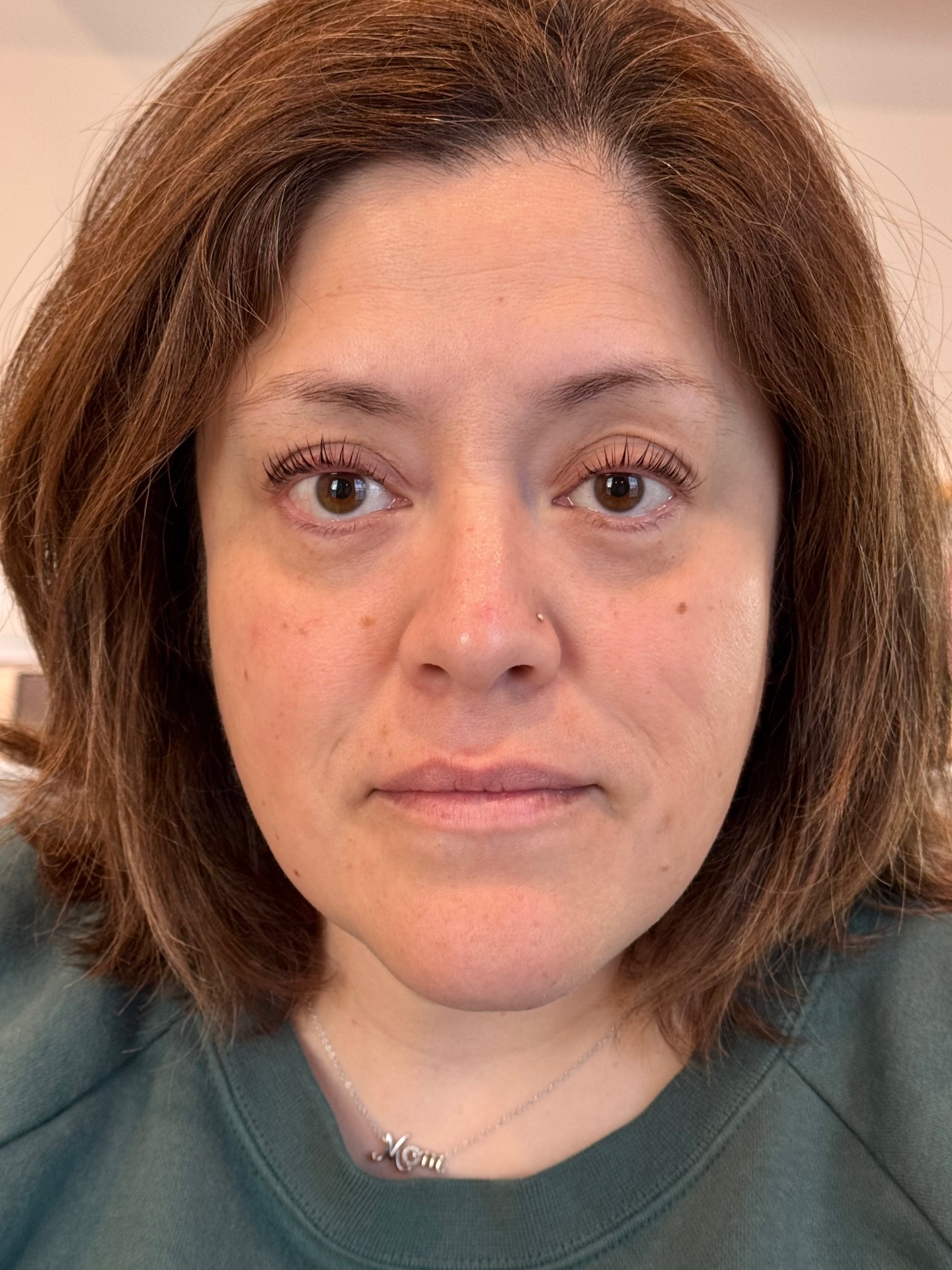 Client before her nano brow appointment
